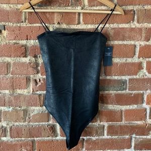 Faux Leather Bodysuit - NWT